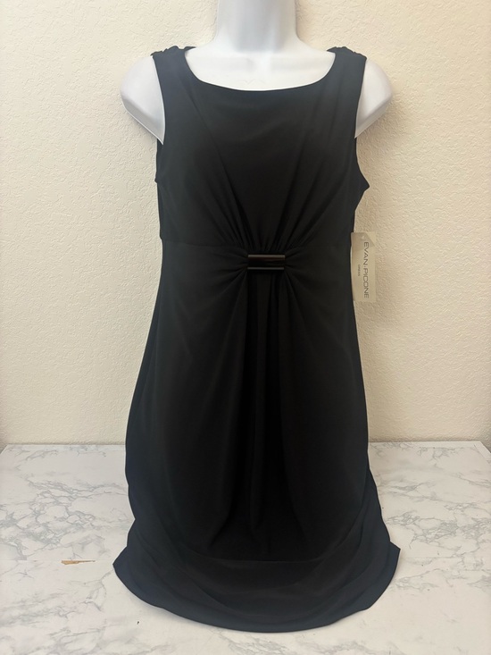 Evan Picone Dresses & Skirts - Evan Picone Dress Sz 6 Black Sheath Dress Front Knot Stretch Sleeveless Lined